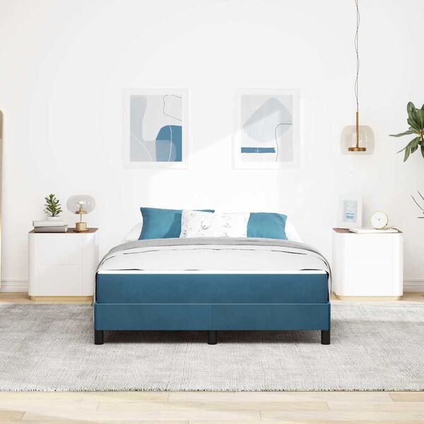 vidaXL Karbi vedrumadrats madratsiga Tumesinine 160 x 200 cm kangas