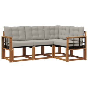 vidaXL V&auml;li diivanikomplekt padjaga 4 pcs Looduslik ja Hele Hall