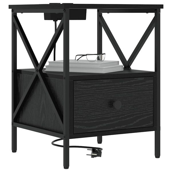 vidaXL &Ouml;&ouml;lambi kapp sahtliga Must tamm 41,5 x 40,5 x 55 cm Tehispuit