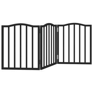 vidaXL kokkupandav koerav&auml;rav, 3 paneeli, must, 150 cm, paplipuit