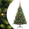 vidaXL Tehis hingedega j&otilde;ulupuu 150 LEDi Roheline 120 cm PVC ja PE