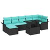 vidaXL Aia Diivanikomplekt padjaga 8 pcs Must Pol&uuml; Rattan