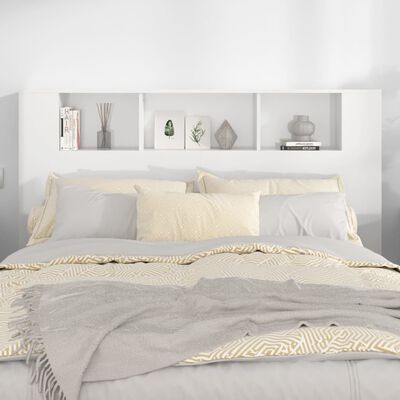 vidaXL voodipeatsi kapp, kõrgläikega valge, 160 x 18,5 x 104,5 cm