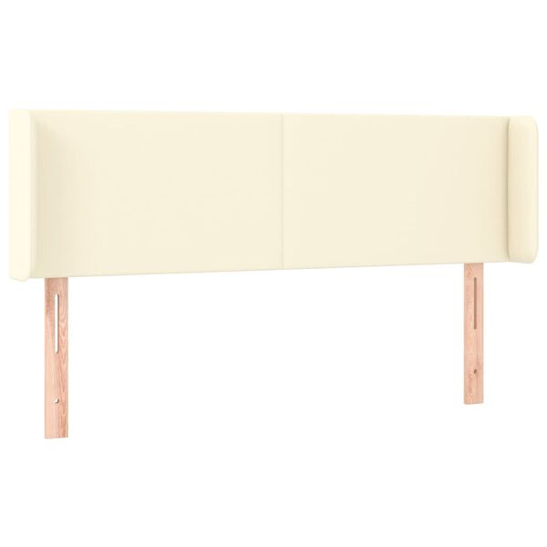 vidaXL LED-voodipeats, kreemjas, 147x16x78/88 cm, kunstnahk