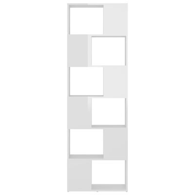 vidaXL raamaturiiul/ruumijagaja, kõrgläikega valge, 60x24x186 cm