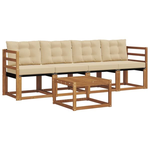 vidaXL V&auml;li diivanikomplekt padjaga 5 pcs Looduslik ja beež