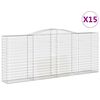 vidaXL kaarekujulised gabioonkorvid 15 tk, 400x50x160/180 cm, raud