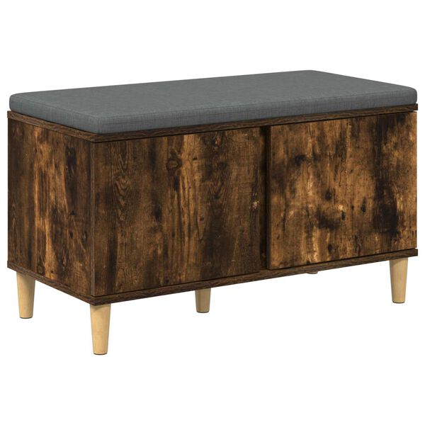 vidaXL Hallipink padjaga uksega Suitsetatud tamm 80 x 38 x 46 cm