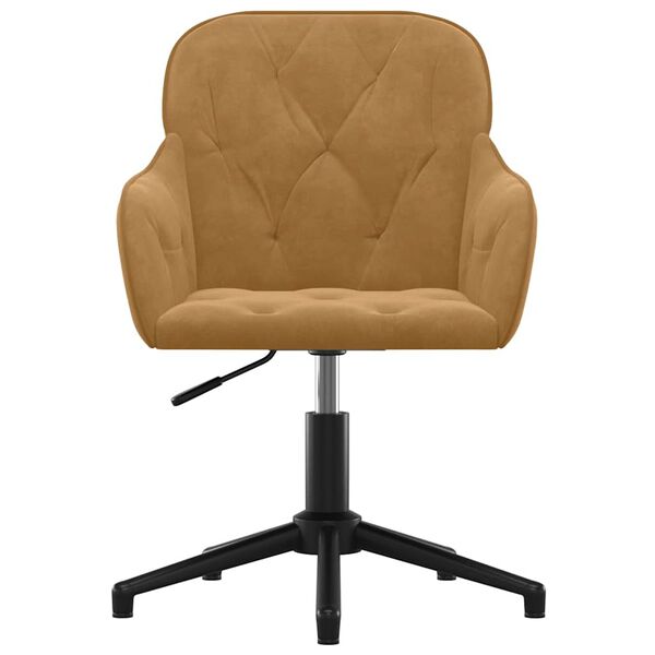 vidaXL pööratav kontoritool, pruun, samet
