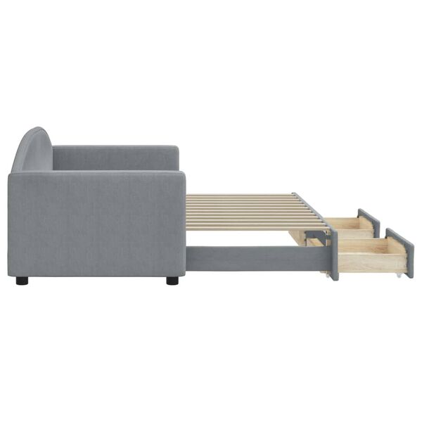 vidaXL väljatõmmatav diivanvoodi, helehall, 80x200 cm, kangas