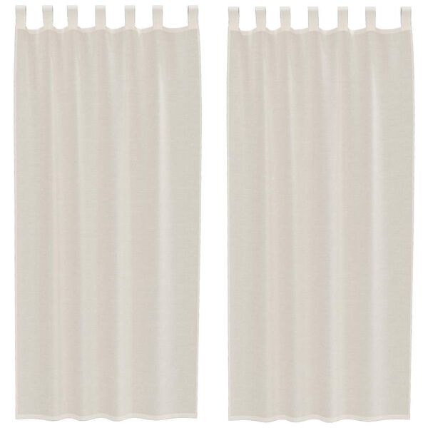 vidaXL Voile kardinad koos Tab Topiga 2 tk Kreem