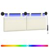 vidaXL Rippuv voodipeats LED-valgustusega Kreemjas Korter kangas