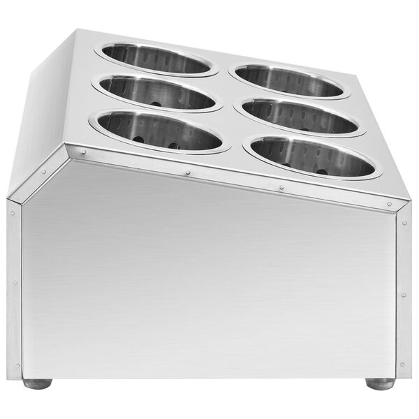 vidaXL söögiriistade hoidja, 6 resti, kandiline, roostevaba teras