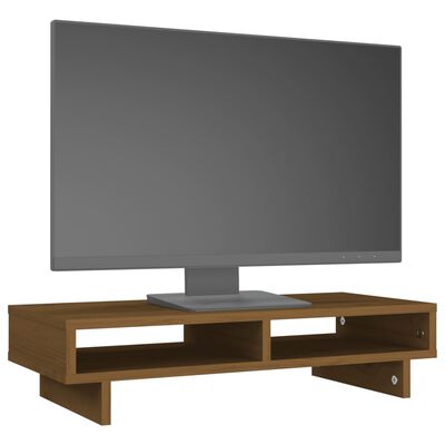 vidaXL monitorialus, meepruun, 60 x 27 x 14 cm, männipuit