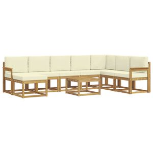 vidaXL V&auml;li diivanikomplekt padjaga 9 pcs Valge ja kreemjas