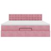 vidaXL ottomani voodi madratsiga ja LED, roosa, 180x200cm, samet
