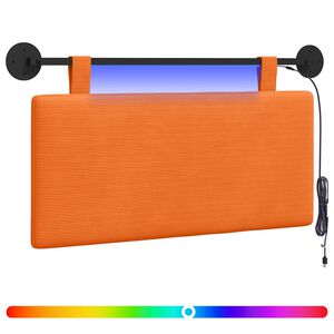 vidaXL Rippuv voodipeats LED-valgustusega Oranž Korter kangas