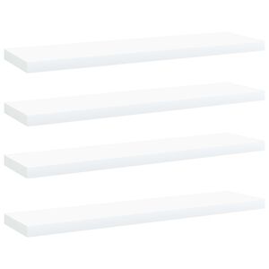vidaXL riiuliplaadid 4 tk, valge, 40x10x1,5 cm, tehispuit