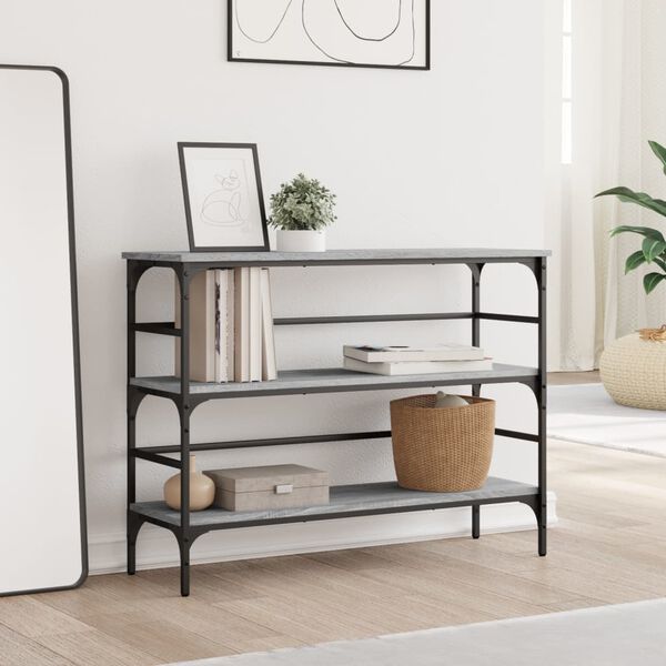 vidaXL konsoollaud, hall Sonoma tamm, 100x32x75 cm, tehispuit