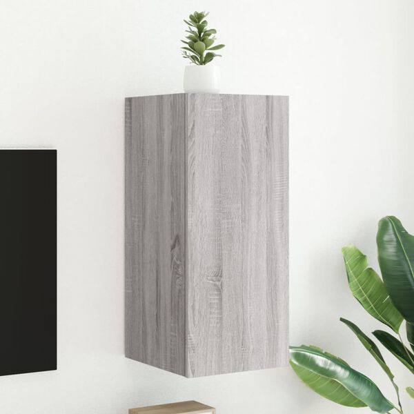 vidaXL teleri seinakapp LED-tuledega, hall Sonoma, 30,5 x 35 x 70 cm