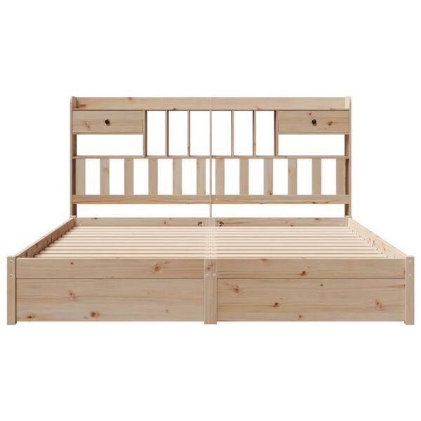 vidaXL riiuliga voodiraam ilma madratsita, 180x200 cm, m&auml;nnipuit