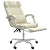 vidaXL massaaži kontoritool, kreemjas, kunstnahk