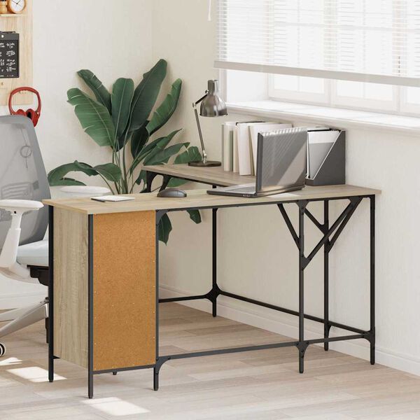 vidaXL kirjutuslaud, Sonoma tamm, 141 x 141 x 75 cm, tehispuit