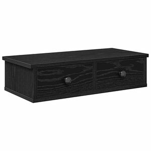 vidaXL seinariiul sahtlitega, must, 60 x 28 x 15 cm, tehispuit