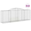 vidaXL kaarekujulised gabioonkorvid 10 tk, 300x50x100/120 cm, raud