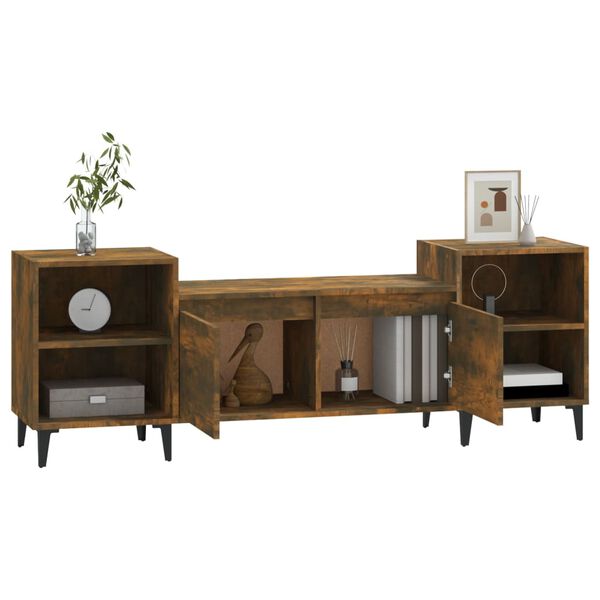 vidaXL telerikapp, suitsutatud tamm, 160x35x55 cm, tehispuit