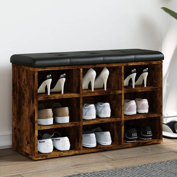 vidaXL jalatsipink, suitsutatud tamm, 82 x 32 x 50 cm, tehispuit