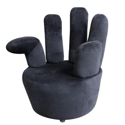 vidaXL käekujuline tool, must, samet