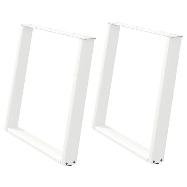 vidaXL söögilaua jalad U-kujulised, 2 tk, valged, 90 x (72–73) cm, teras