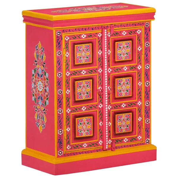 vidaXL kummutkapp, mangopuidust, roosa, käsitsi maalitud