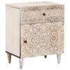 vidaXL Voodikapp Valge 50 x 33 x 60 cm Tugev mango puu