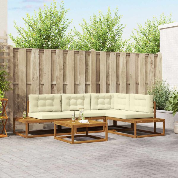 vidaXL V&auml;li diivanikomplekt 5 T&uuml;kk Looduslik ja kreem