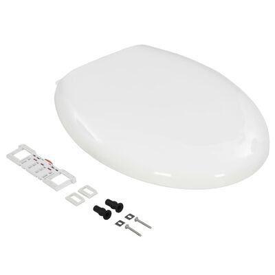 vidaXL vaikselt sulguv prill-laud, kiirvabastusega, valge