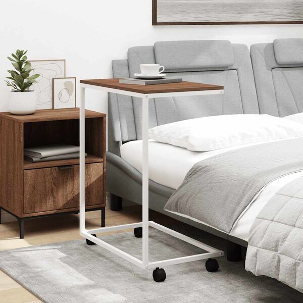 vidaXL lisalaud ratastega, valge, 55 x 35 x 70 cm, tehispuit