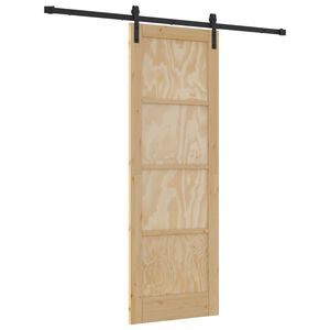 vidaXL Libisev uks Naturaalne ja must 73,5 x 211 cm Toekas m&auml;nnipuit