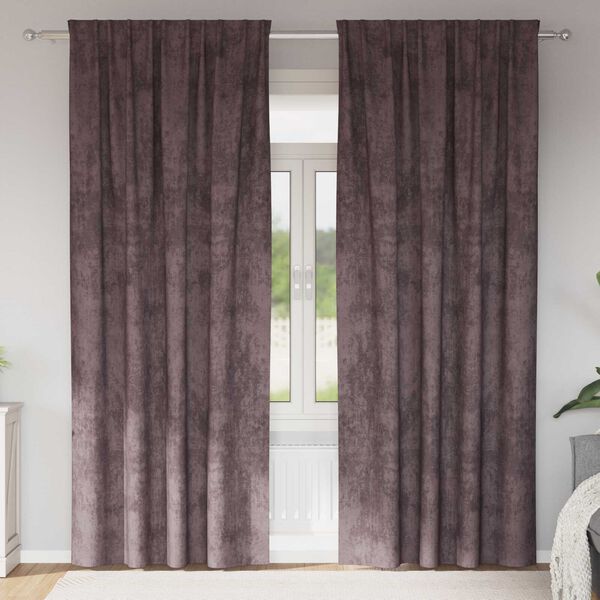 vidaXL Satiinist kardinad kardinatega 2 pcs Pruun 260 x 140 cm Samet