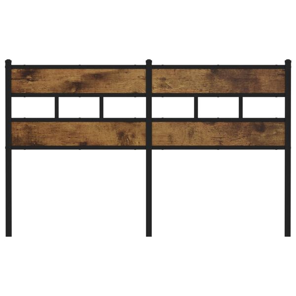 vidaXL vahetatav voodipeats, suitsutatud tamm, 150 cm, raud ja tehispuit