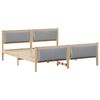 vidaXL Voodi raam peaga Helehall 200 x 200 cm kangas