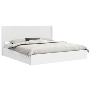 vidaXL Voode raami koos hoiuruumi ja peatoega Valge 180 x 200 cm