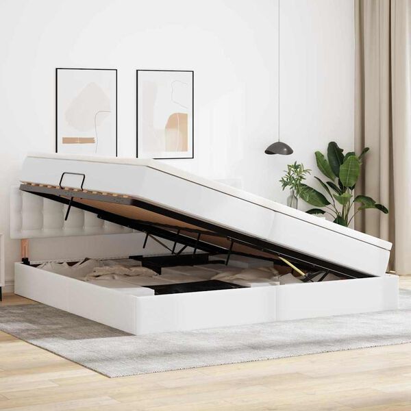 vidaXL LED-valgusega hoiuvoodi LEDiga Helehall 200 x 200 cm Kunstnahk