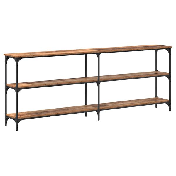vidaXL Konsoollaud Vana puit 200 x 29 x 75 cm T&ouml;&ouml;deldud puit ja metall