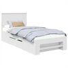vidaXL Voodi raam peaga Valge 90 x 200 cm Tehispuit