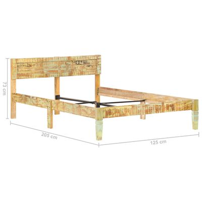 vidaXL voodiraam, tugevast taastatud puidust, 120 x 200 cm