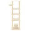 vidaXL kassimaja sisalköitega kraapimispuuga, kreemjas, 154 cm