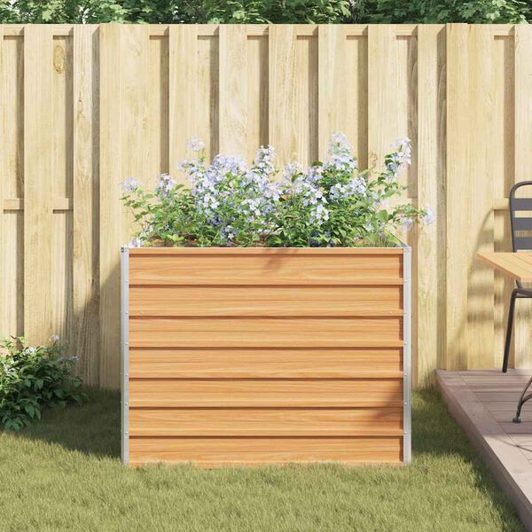 vidaXL peenrakast, 100 x 100 x 77 cm, tsingitud teras, hõbedane