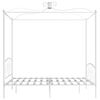 vidaXL baldahhiiniga voodiraam, valge, metall, 160 x 200 cm